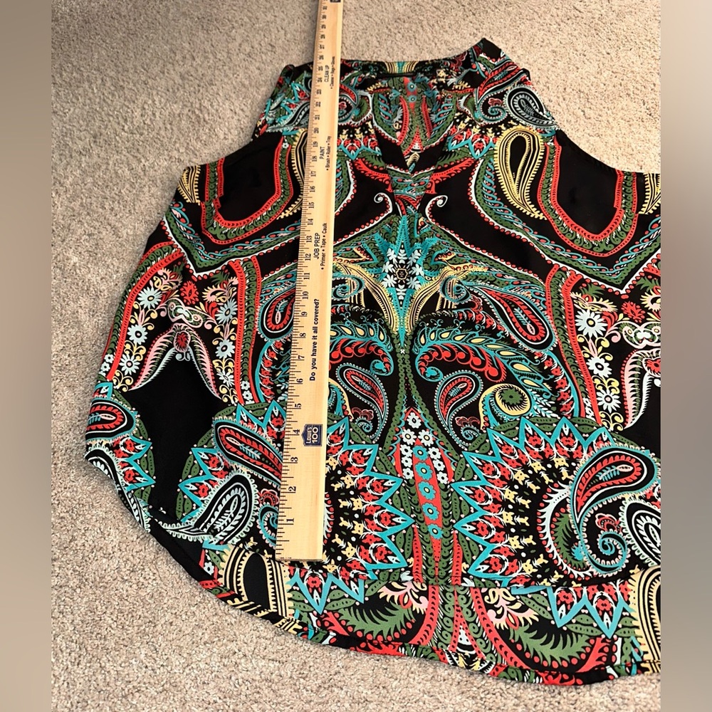 7th Avenue Paisley Sleeveless Top - Multicolor. Size L - Picture 7 of 10